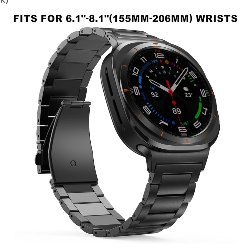 Titanium Bands Compatible with Galaxy Watch Ultra 47mm Band for Men Women Black